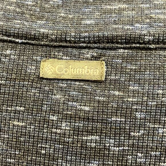 Columbia Blue Textured Knit Quarter zip Sweater with ruched sleeves Large #743 - Picture 4 of 4